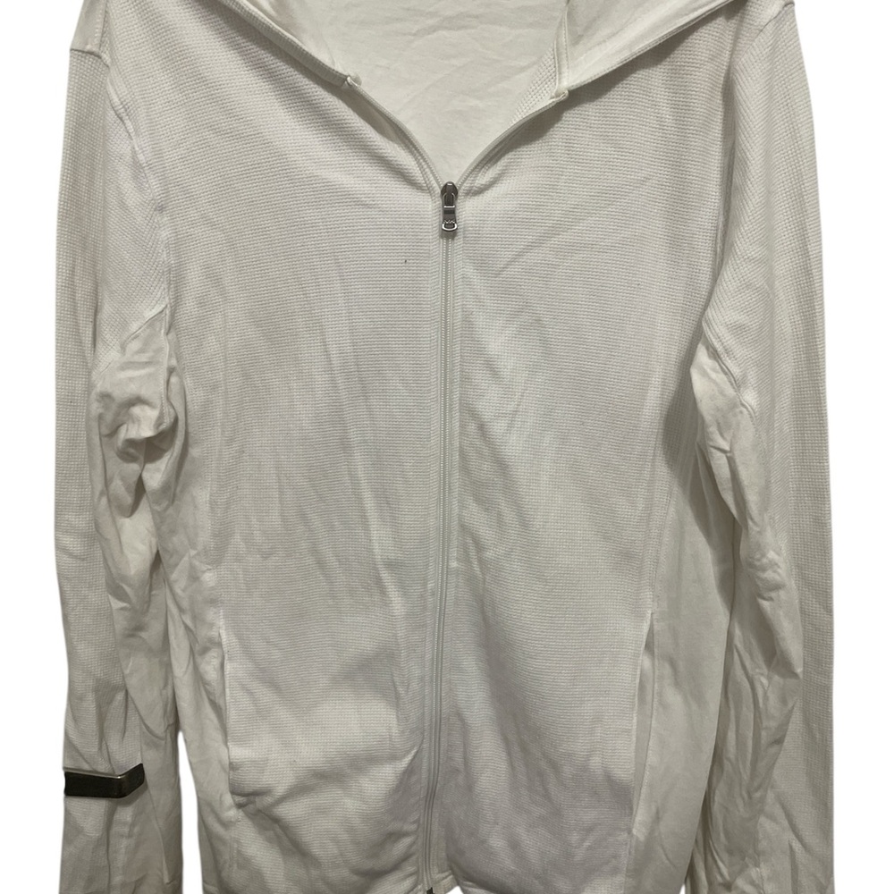 Michael Kors Men's White Zip Up Sweater